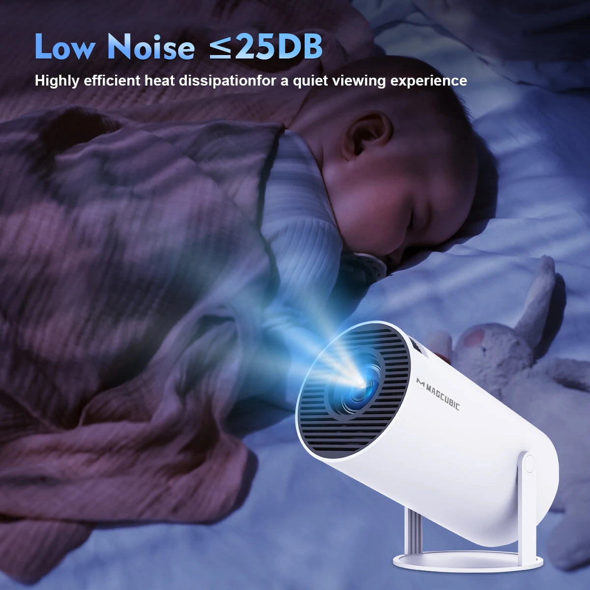 Projecteur HY300 Pro 2026 – WiFi 6, Bluetooth 5.0, 1080P/4K avec correction trapézoïdale automatique