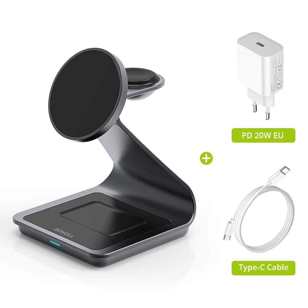 Station de Charge Sans Fil 3-en-1