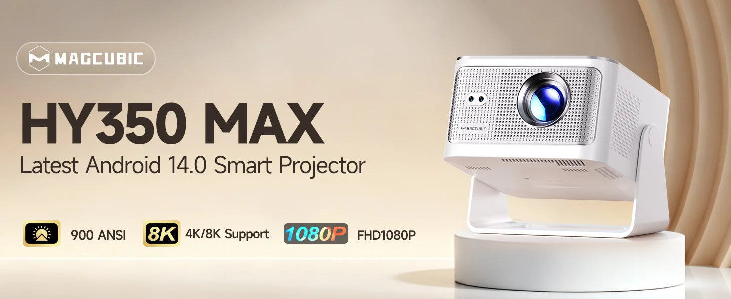 Projecteur HY300 Pro 2026 – WiFi 6, Bluetooth 5.0, 1080P/4K avec correction trapézoïdale automatique