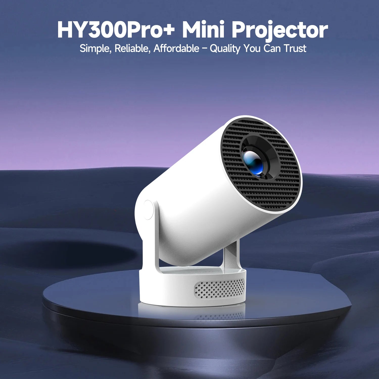 Projecteur HY300 Pro 2026 – WiFi 6, Bluetooth 5.0, 1080P/4K avec correction trapézoïdale automatique