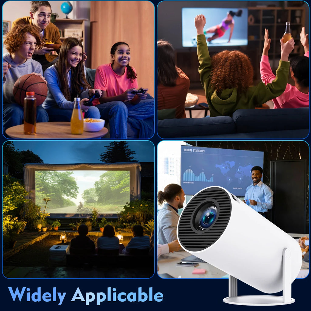Projecteur HY300 Pro 2026 – WiFi 6, Bluetooth 5.0, 1080P/4K avec correction trapézoïdale automatique