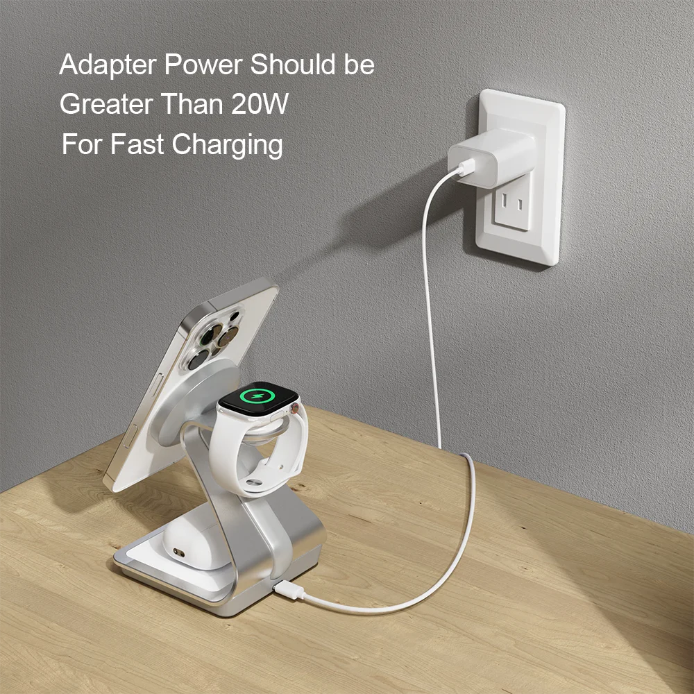 Station de Charge Sans Fil 3-en-1